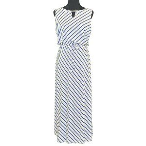 Talbots Petites Blouson Striped Maxi Dress